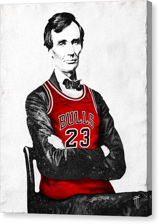 Abe Lincoln Bulls Jersey - Canvas Print
