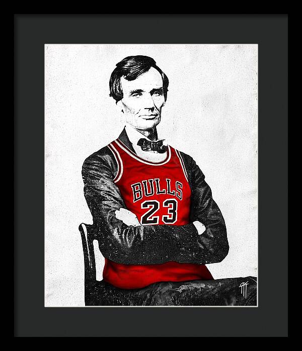 Abe Lincoln Bulls Jersey - Framed Print