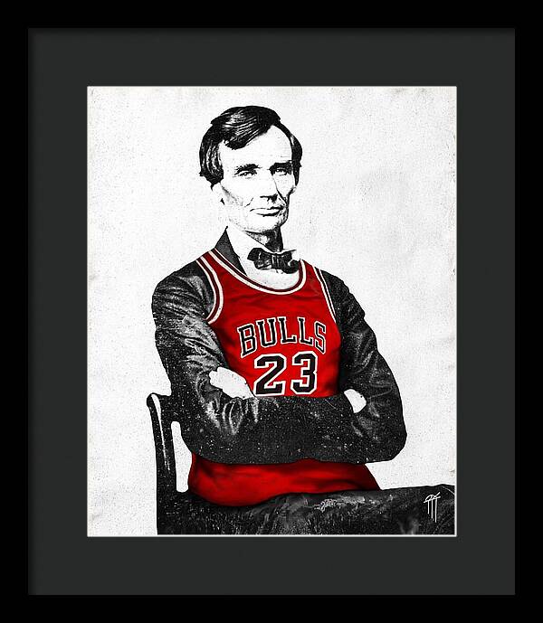 Abe Lincoln Bulls Jersey - Framed Print