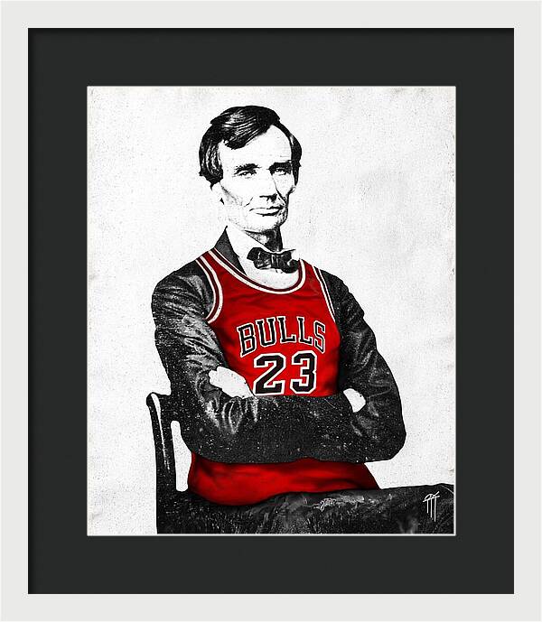 Abe Lincoln Bulls Jersey - Framed Print