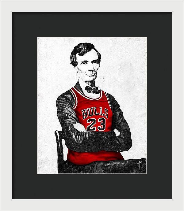 Abe Lincoln Bulls Jersey - Framed Print
