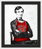 Abe Lincoln Bulls Jersey - Framed Print