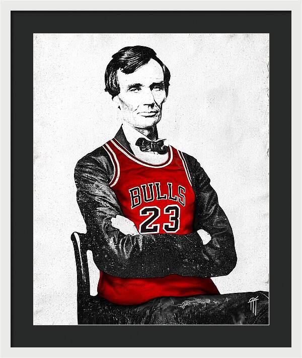 Abe Lincoln Bulls Jersey - Framed Print