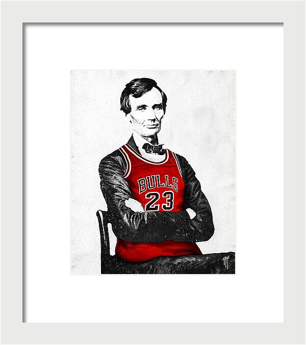 Abe Lincoln Bulls Jersey - Framed Print