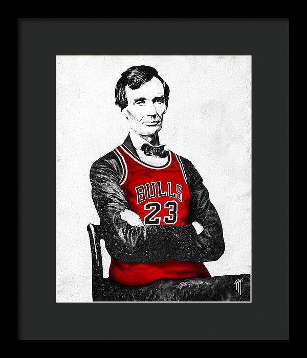 Abe Lincoln Bulls Jersey - Framed Print