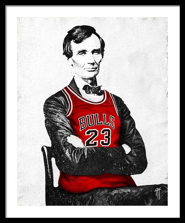 Abe Lincoln Bulls Jersey - Framed Print