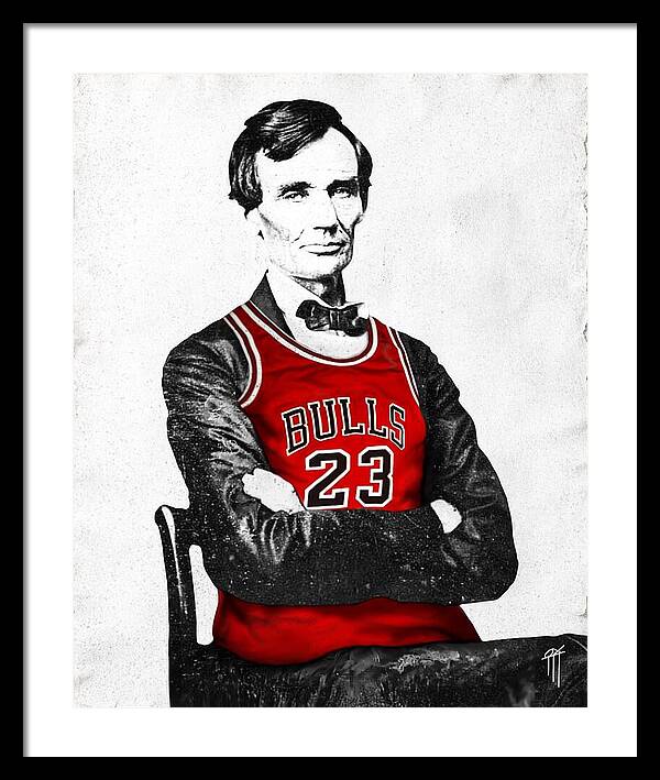 Abe Lincoln Bulls Jersey - Framed Print