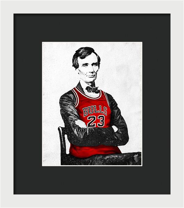 Abe Lincoln Bulls Jersey - Framed Print