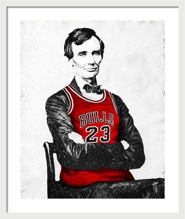 Abe Lincoln Bulls Jersey - Framed Print