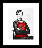 Abe Lincoln Bulls Jersey - Framed Print