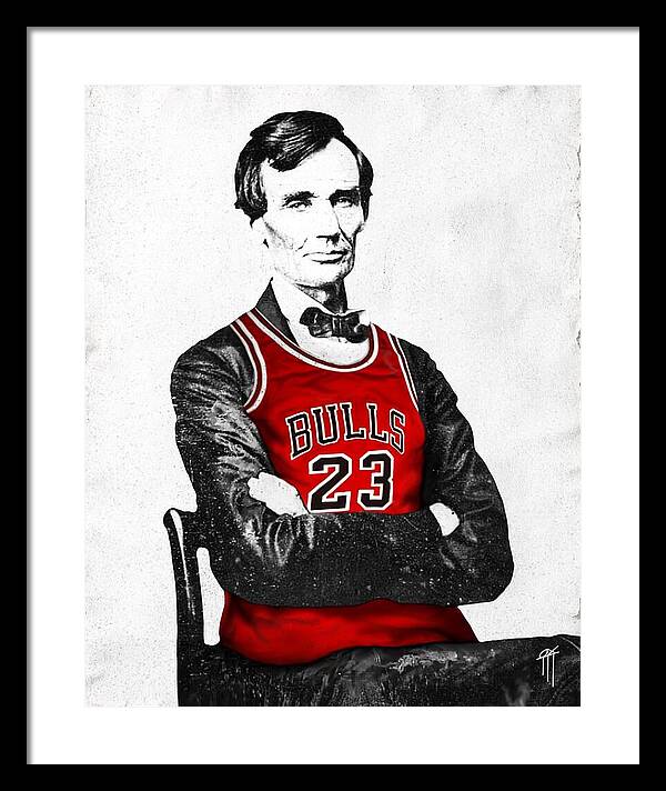 Abe Lincoln Bulls Jersey - Framed Print