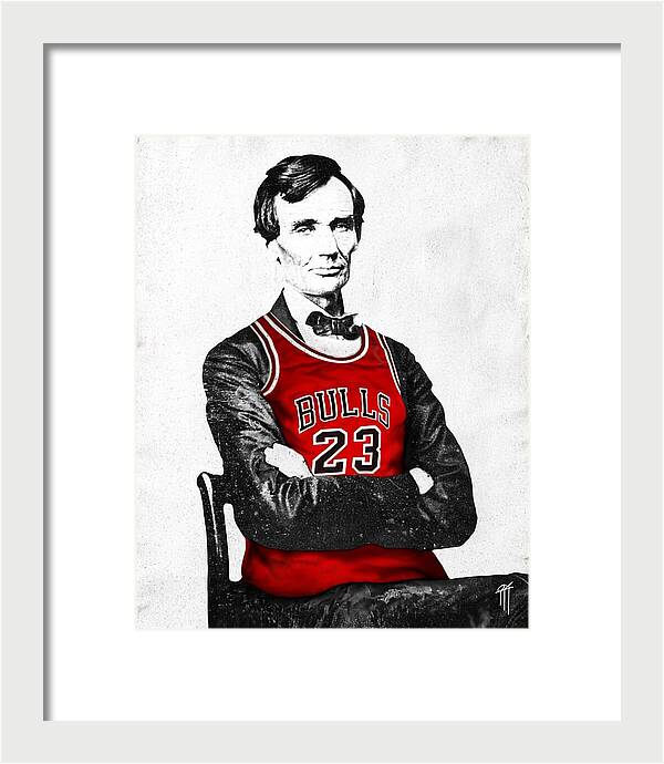 Abe Lincoln Bulls Jersey - Framed Print