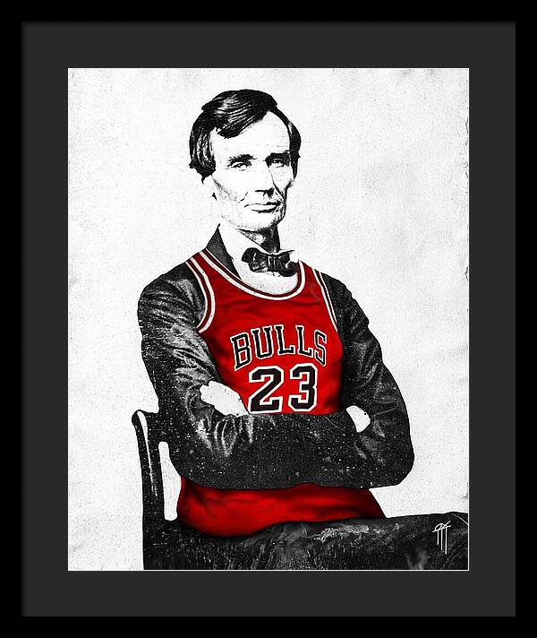 Abe Lincoln Bulls Jersey - Framed Print