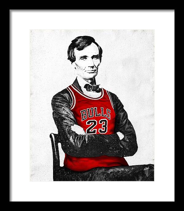 Abe Lincoln Bulls Jersey - Framed Print