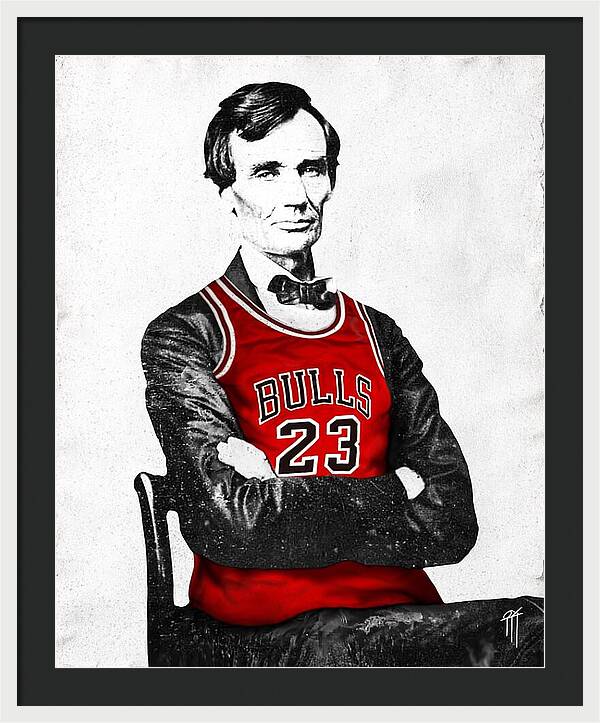 Abe Lincoln Bulls Jersey - Framed Print