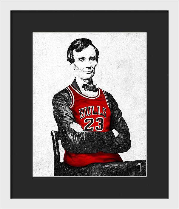 Abe Lincoln Bulls Jersey - Framed Print