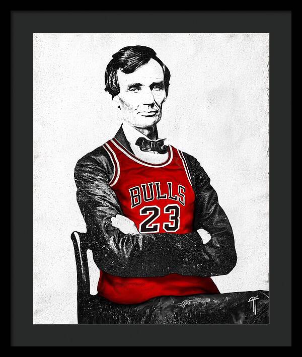Abe Lincoln Bulls Jersey - Framed Print