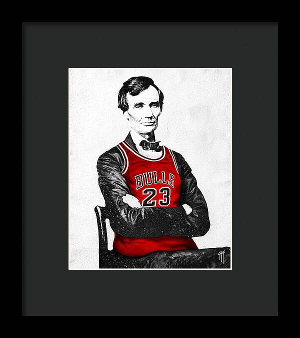 Abe Lincoln Bulls Jersey - Framed Print