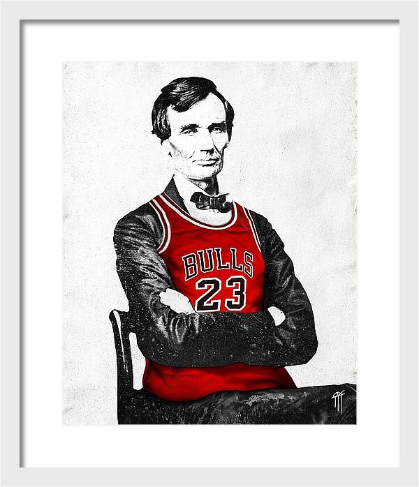 Abe Lincoln Bulls Jersey - Framed Print
