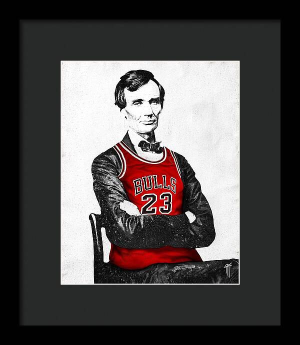 Abe Lincoln Bulls Jersey - Framed Print