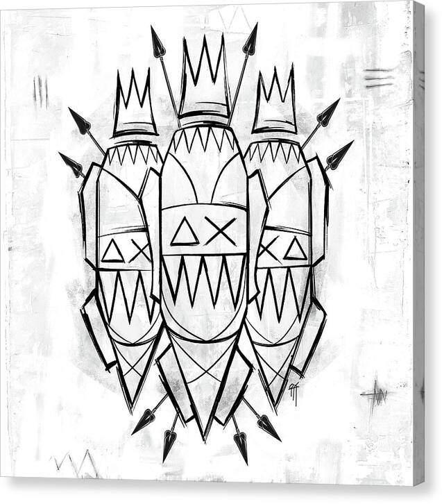 Abstract Crowned Figures - Canvas Print
