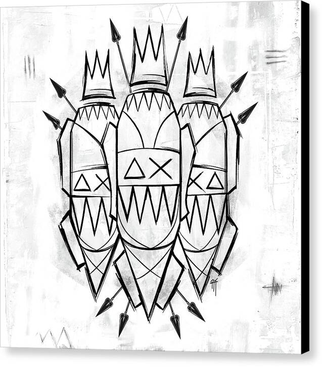 Abstract Crowned Figures - Canvas Print
