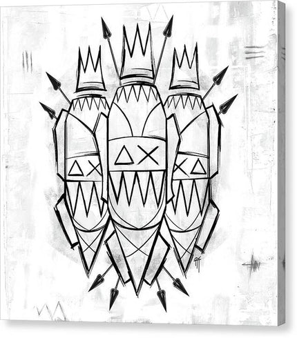 Abstract Crowned Figures - Canvas Print