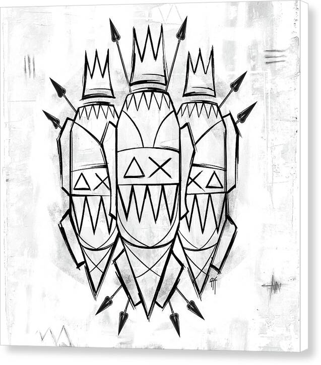 Abstract Crowned Figures - Canvas Print