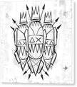 Abstract Crowned Figures - Canvas Print