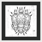 Abstract Crowned Figures - Framed Print