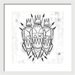 Abstract Crowned Figures - Framed Print