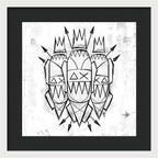 Abstract Crowned Figures - Framed Print