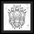 Abstract Crowned Figures - Framed Print
