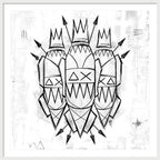 Abstract Crowned Figures - Framed Print