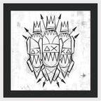 Abstract Crowned Figures - Framed Print