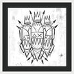 Abstract Crowned Figures - Framed Print