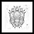 Abstract Crowned Figures - Framed Print