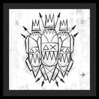 Abstract Crowned Figures - Framed Print