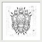 Abstract Crowned Figures - Framed Print