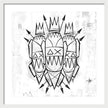 Abstract Crowned Figures - Framed Print