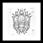 Abstract Crowned Figures - Framed Print