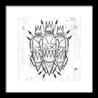 Abstract Crowned Figures - Framed Print