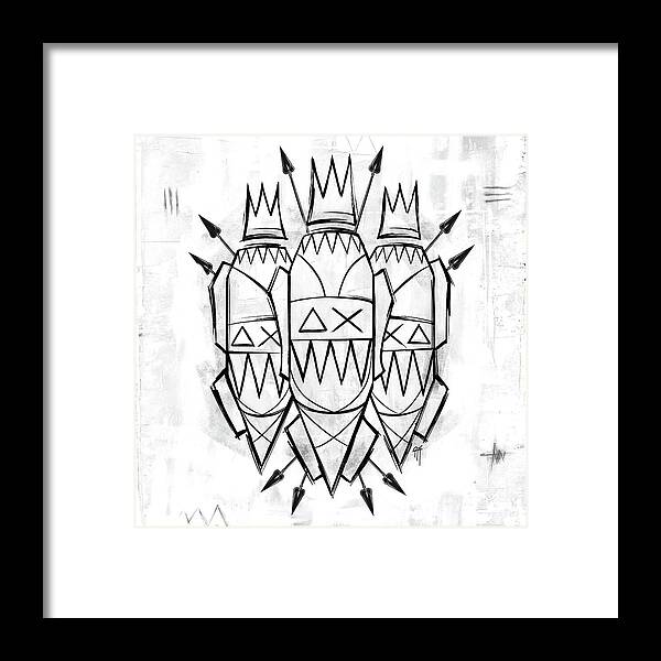 Abstract Crowned Figures - Framed Print