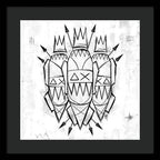 Abstract Crowned Figures - Framed Print