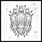 Abstract Crowned Figures - Framed Print