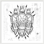 Abstract Crowned Figures - Framed Print