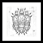 Abstract Crowned Figures - Framed Print