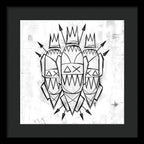 Abstract Crowned Figures - Framed Print