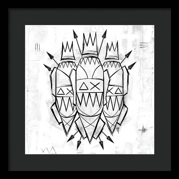 Abstract Crowned Figures - Framed Print