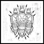 Abstract Crowned Figures - Framed Print